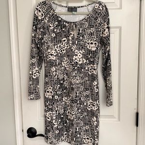 Anthropologie Imani Bodycon Mini Dress Black & Cream